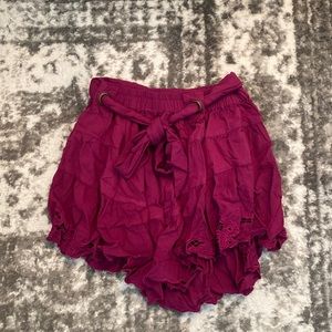 purple skirt from free people with tie waist